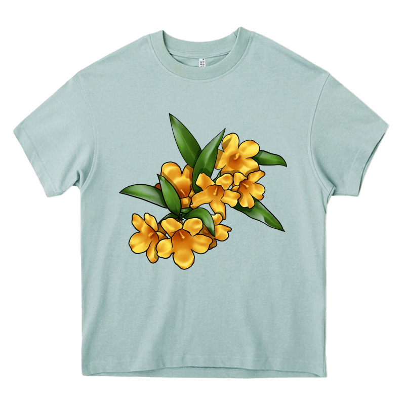 Yellow Jessamine Flower Illustrations Heavy Core Tee by LillyAllenDesigns | Teevron