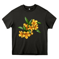 Asphalt Yellow Jessamine Flower Illustrations Heavy Core Tee - LillyAllenDesigns