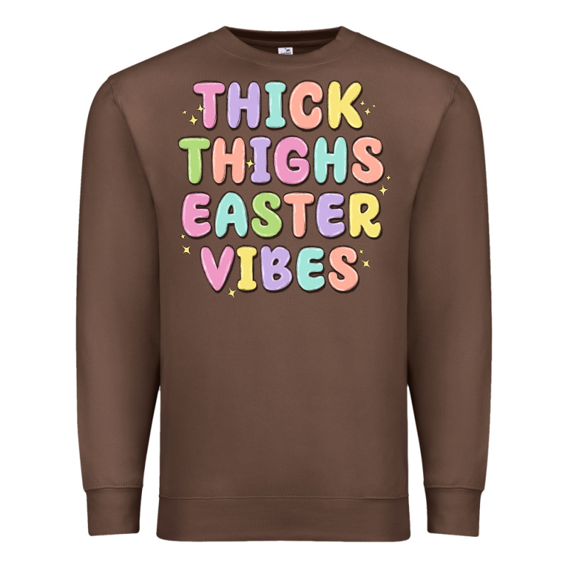 Thicks Thighs Easter Vibes Premium Sweatshirt by MaliasSmallBusiness | Teevron