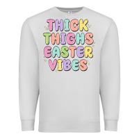 Dove Grey thicks thighs easter vibes Premium Sweatshirt - MaliasSmallBusiness