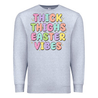Heather Grey thicks thighs easter vibes Premium Sweatshirt - MaliasSmallBusiness