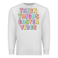 Oatmeal Heather thicks thighs easter vibes Premium Sweatshirt - MaliasSmallBusiness