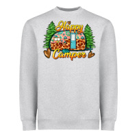 Heather Grey happy camper Heavyweight Sweatshirt - Zillion Design Studio