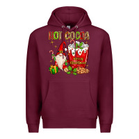 Burgundy Christmas gnome hot cocoa Premium Hoodie - MaliasSmallBusiness
