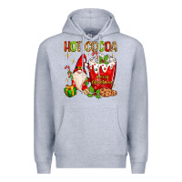 Heather Grey Christmas gnome hot cocoa Premium Hoodie - MaliasSmallBusiness