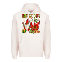 Pale Pink Christmas gnome hot cocoa Premium Hoodie - MaliasSmallBusiness