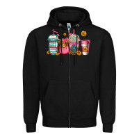 Black longhaired cow coffee cups Zipper Hoodie - Jasminsmagicworld