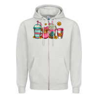 Dove Grey longhaired cow coffee cups Zipper Hoodie - Jasminsmagicworld