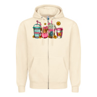 Sandshell longhaired cow coffee cups Zipper Hoodie - Jasminsmagicworld