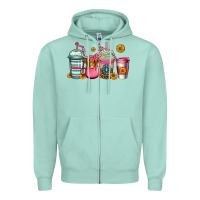 Seafoam longhaired cow coffee cups Zipper Hoodie - Jasminsmagicworld