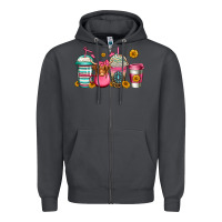 Smoke longhaired cow coffee cups Zipper Hoodie - Jasminsmagicworld