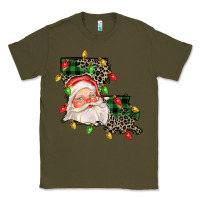 Army Green Louisiana map christmas santa Classic Tee - FaDigitalArtStudio
