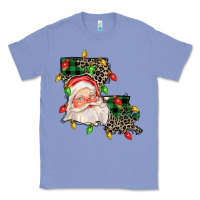 Colony Blue Louisiana map christmas santa Classic Tee - FaDigitalArtStudio