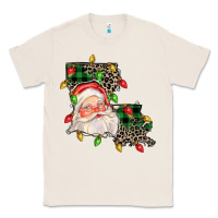 Natural Louisiana map christmas santa Classic Tee - FaDigitalArtStudio