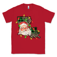 Red Louisiana map christmas santa Classic Tee - FaDigitalArtStudio