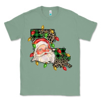 Sage Louisiana map christmas santa Classic Tee - FaDigitalArtStudio