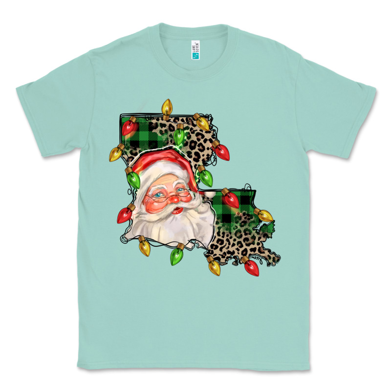Louisiana Map Christmas Santa Classic Tee by FaDigitalArtStudio | Teevron