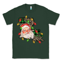 Sports Green Louisiana map christmas santa Classic Tee - FaDigitalArtStudio