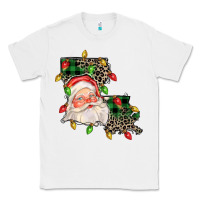 White Louisiana map christmas santa Classic Tee - FaDigitalArtStudio
