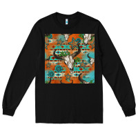 Black western bull skull seamless pattern Long Sleeve Tee - HRA Design Shop