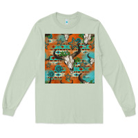 Matcha western bull skull seamless pattern Long Sleeve Tee - HRA Design Shop