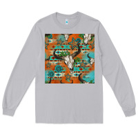 Moon Dust western bull skull seamless pattern Long Sleeve Tee - HRA Design Shop