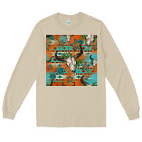 Mushroom western bull skull seamless pattern Long Sleeve Tee - HRA Design Shop