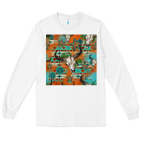 White western bull skull seamless pattern Long Sleeve Tee - HRA Design Shop