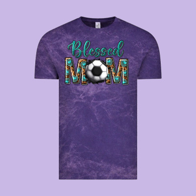 Western Blessed Mom With Soccer Vintage Tee Designed By Texasbilliewilder
