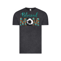 Vintage Black western blessed mom with soccer Vintage Tee - texasbilliewilder