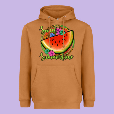 Sweet Summertime Watermelon Heavyweight Hoodie Designed By Jasminsmagicworld