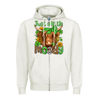 Oatmeal Heather just a little moody st patricks day Zipper Hoodie - Jasminsmagicworld