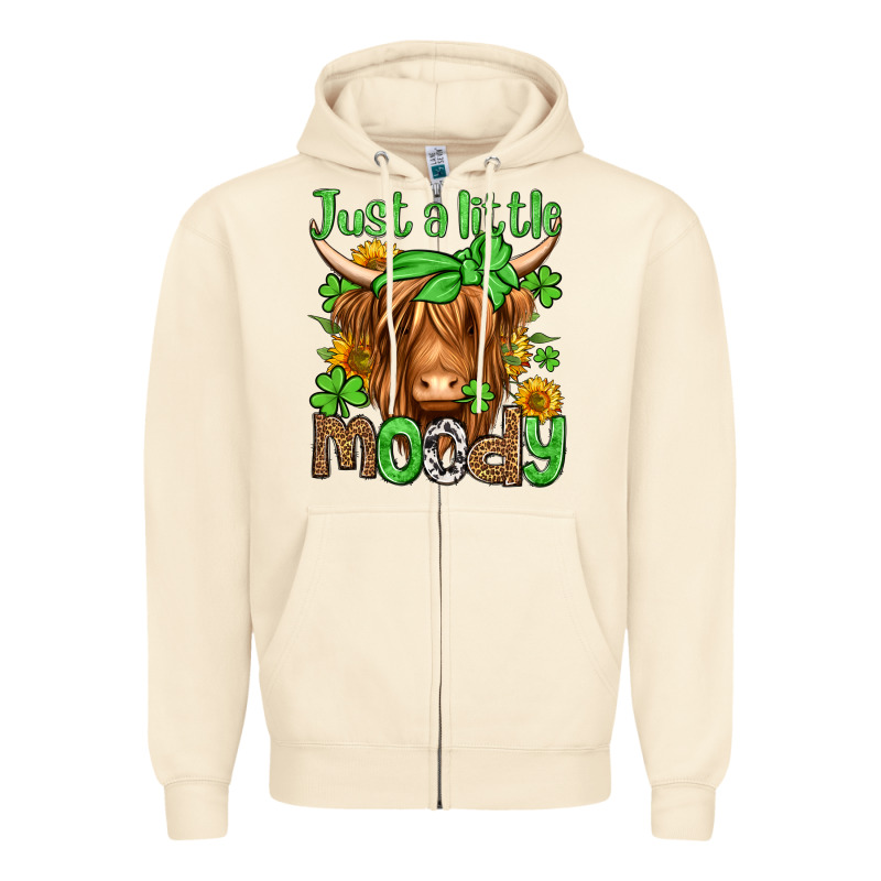 Just A Little Moody St Patricks Day Zipper Hoodie by Jasminsmagicworld | Teevron