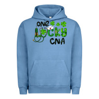 Pigment Pebble Blue St. Patrick's Day One Lucky Cna Urban Hoodie - RanaPortraitStore