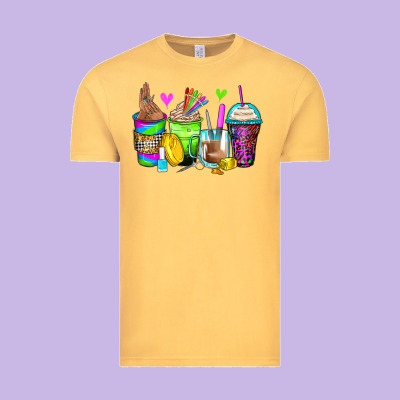 Nail Art Coffee Cups Vintage Tee Designed By Zillion Design Studio