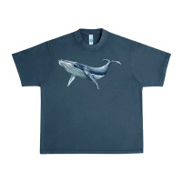Midnight Navy humpback whale Urban Heavy Tee - BarkalooDesign