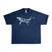 Navy humpback whale Urban Heavy Tee - BarkalooDesign
