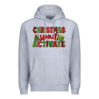 Heather Grey christmas spirit activate Premium Hoodie - MaliasSmallBusiness