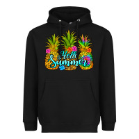 Black hello summer pineapple Heavyweight Hoodie - Jasminsmagicworld
