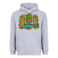 Heather Grey hello summer pineapple Heavyweight Hoodie - Jasminsmagicworld