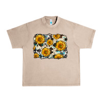 French Oak cowhide sunflower pattern Urban Heavy Tee - Zillion Design Studio