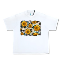 White cowhide sunflower pattern Urban Heavy Tee - Zillion Design Studio
