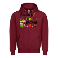 Burgundy santa's favorite mama Zipper Hoodie - AdoDesignShop