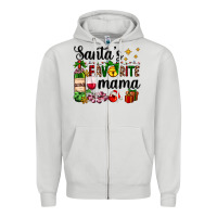 Dove Grey santa's favorite mama Zipper Hoodie - AdoDesignShop