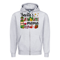 Santa's Favorite Mama Zipper Hoodie | Teevron