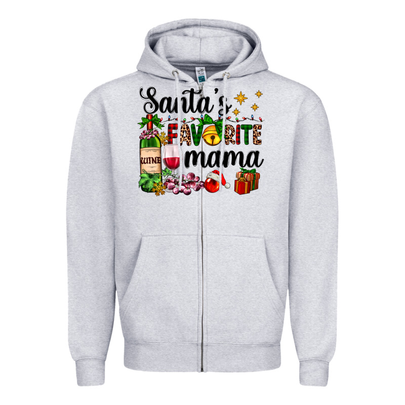 Santa's Favorite Mama Zipper Hoodie by AdoDesignShop | Teevron