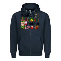 Navy santa's favorite mama Zipper Hoodie - AdoDesignShop
