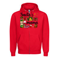 Red santa's favorite mama Zipper Hoodie - AdoDesignShop