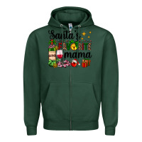 Sports Green santa's favorite mama Zipper Hoodie - AdoDesignShop