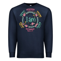 Navy i am inspiration Premium Sweatshirt - MaliasSmallBusiness